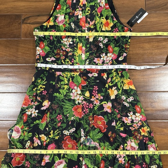 Betsy & Adam Womens Size 12 Floral Camille Sleeveless Ruffle Tie Neck Maxi Dress - Picture 5 of 14